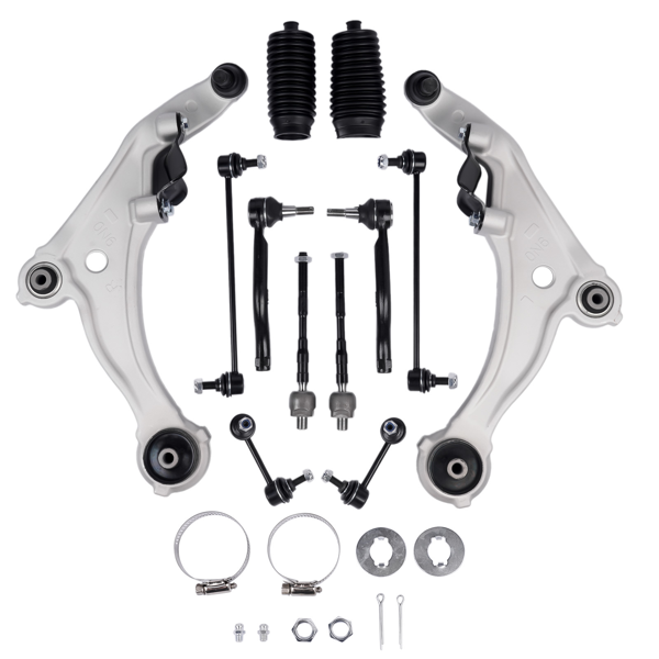 控制臂套装 12Pcs Control Arms Kit Fit for Nissan Maxima Sedan 3.5L V6 GAS DOHC 2009-2014 4-Door Naturally Aspirated K622054 K622059 K750094 K750095-1