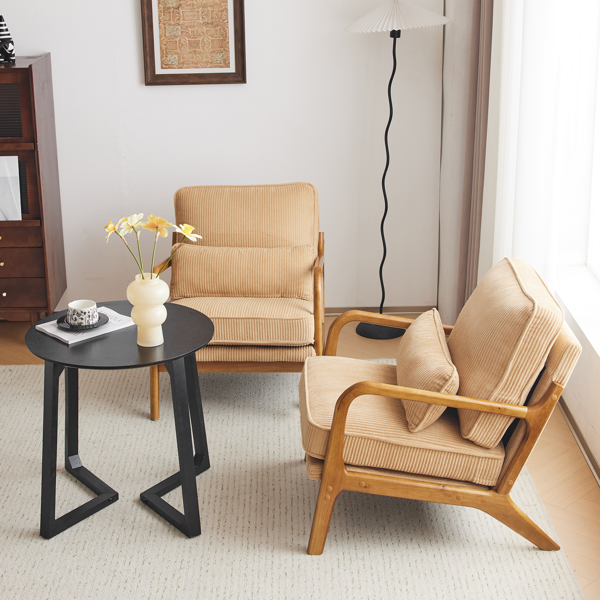 1pcs款 矮扶手椅 65*80*78cm 条绒 卡其色 室内休闲椅-27