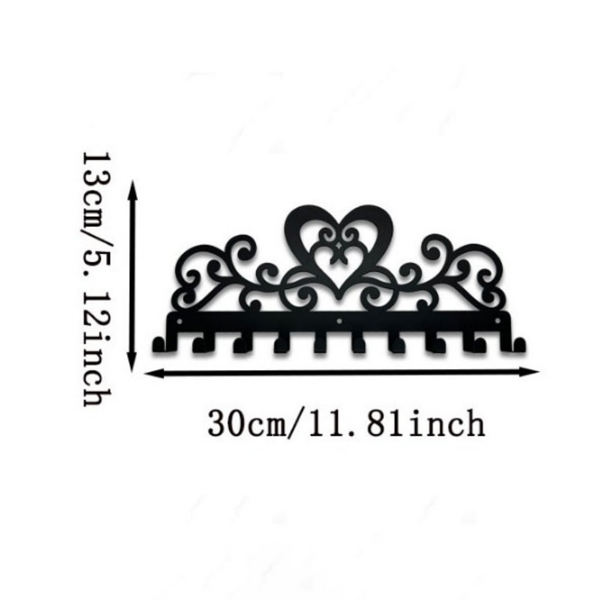 CIFbuy™ 复古心形十钩钥匙架 防锈金属墙面收纳挂钩（TikTok、temu下自提）-5