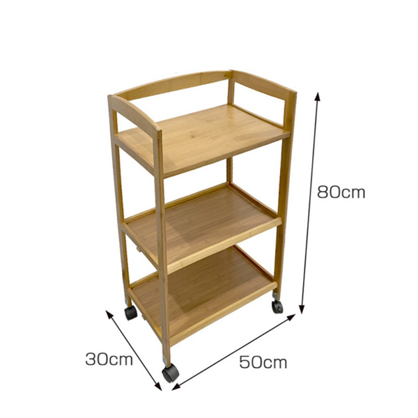 推车置物架 新中式边柜 B4-008【加固】三层简约款50cm-3