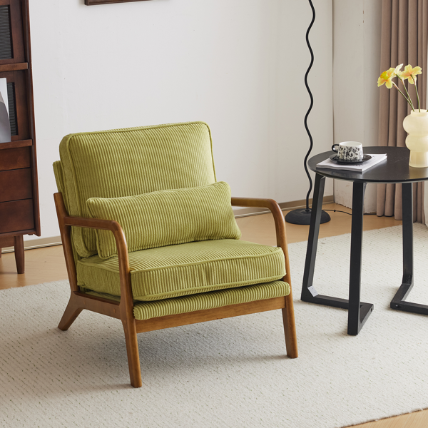 1pcs款 矮扶手椅 65*80*78cm 条绒 橄榄绿 室内休闲椅-27