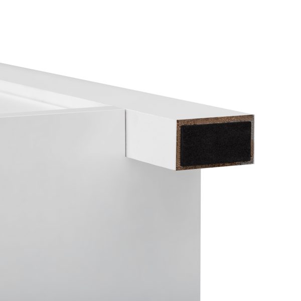 U型59.3英寸餐边柜，带滑动谷仓门和网格面板，农舍风格开放式储物柜，适用于客厅、走廊、阳台、厨房、办公室-10