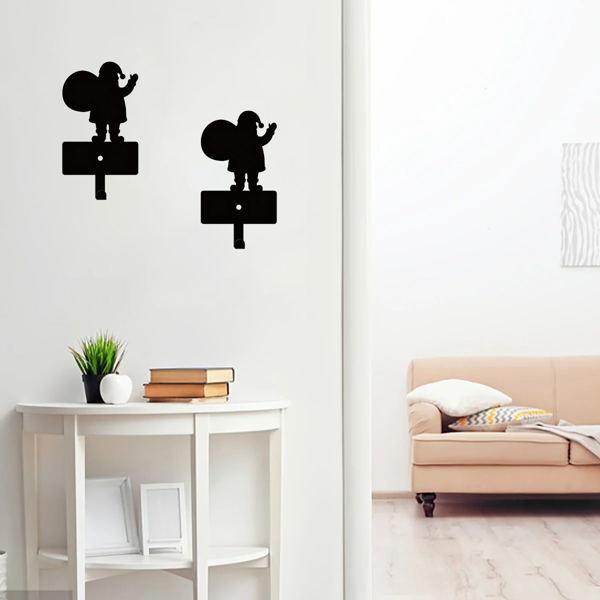 CIFbuy™ 2件装圣诞天使墙面装饰 防锈金属钥匙皮带挂钩架（TikTok、temu下自提）-3