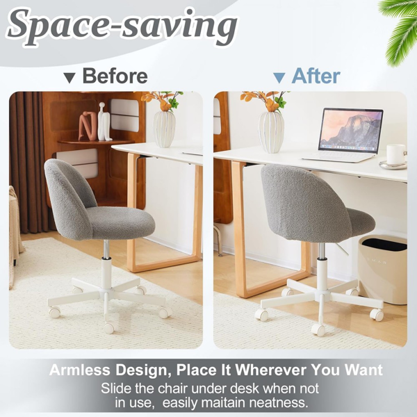 椅子 糖果转椅 泰迪绒 带轮子 灰色-7