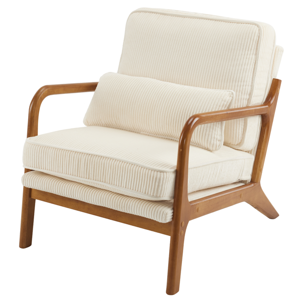 1pcs款 矮扶手椅 65*80*78cm 条绒 米白色 室内休闲椅-21