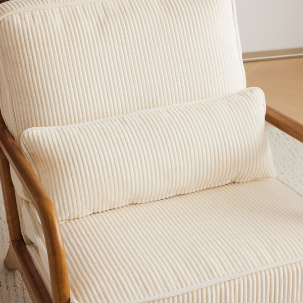 1pcs款 矮扶手椅 65*80*78cm 条绒 米白色 室内休闲椅-32