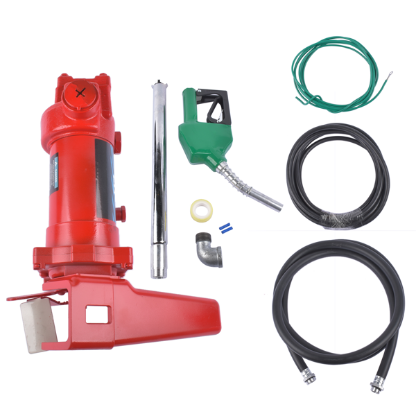 抽油泵 15 GPM 12V Fuel Transfer Pump Cast Iron with Discharge Hose ＆ Automatic Green Nozzle for Trucks-5
