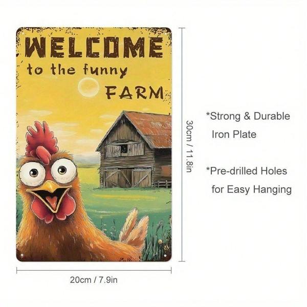 CIFbuy8x12 英寸 ( 20.3x30.5cm )复古风乡村风铝合金标牌FarmhouseChicken适用于酒吧（TikTok、temu下自提）-4