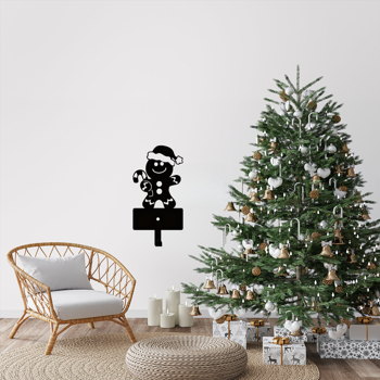 CIFbuy™ 2件装姜饼人金属钥匙挂钩 圣诞主题墙面装饰架（TikTok、temu下自提）