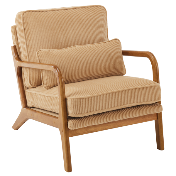 1pcs款 矮扶手椅 65*80*78cm 条绒 卡其色 室内休闲椅-1