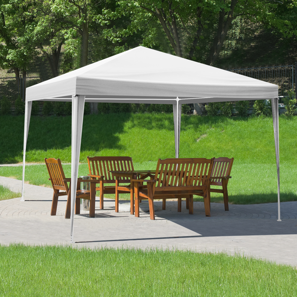 10*10ft  白色  4围 仿折叠棚 2门2窗  PE布 喷塑铁管-16