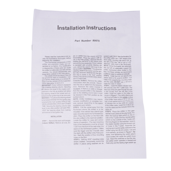 自动棘轮换挡器 80675 Automatic Shifter Replacement for GM TH400, 350, 250 and 200 Automatic Transmissions-13