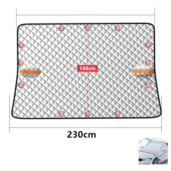 汽车挡风玻璃雪罩车窗镜磁性保护罩银色-3