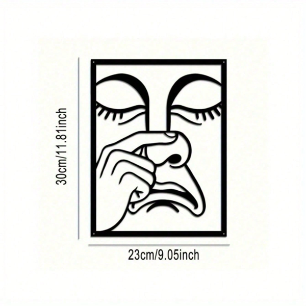 CIFbuy™ 铁艺搞怪抠鼻表情装饰画，趣味风墙面挂饰，潮流个性家居软装（在 TikTok、temu 下可自提）-2