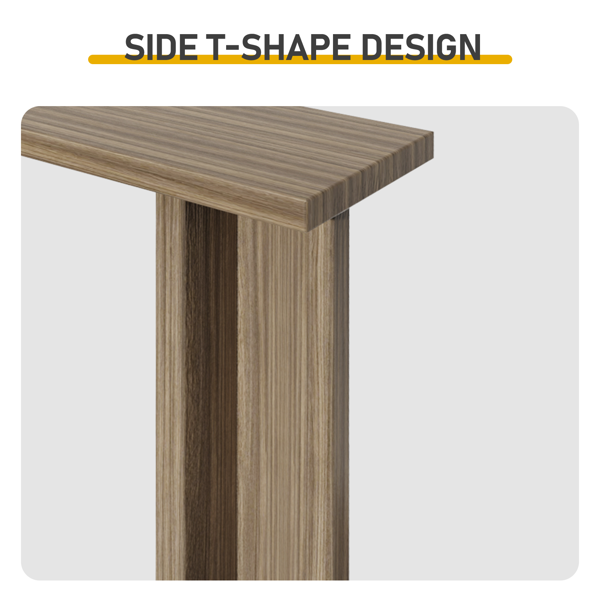 橡木色 T字腿 MDF 贴3D纸 106.5x35.5x75cm 玄关桌 50mm空心板-2