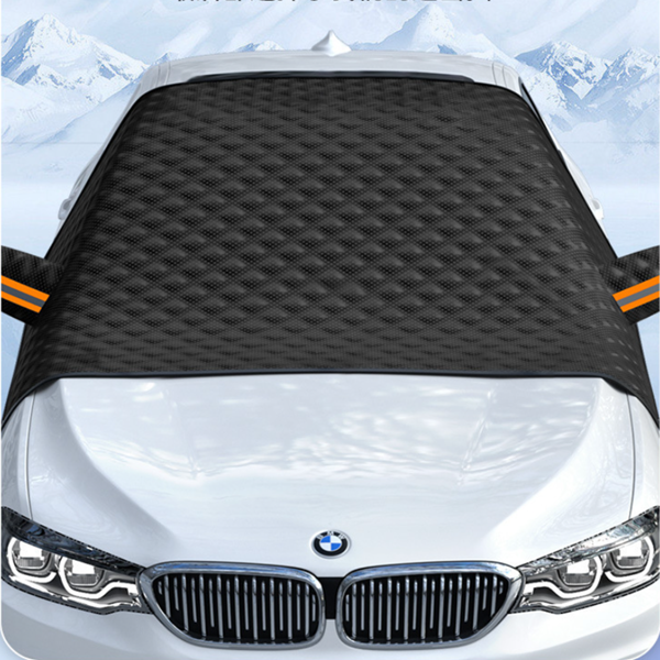 汽车挡风玻璃雪罩车窗镜磁性保护罩黑色-10