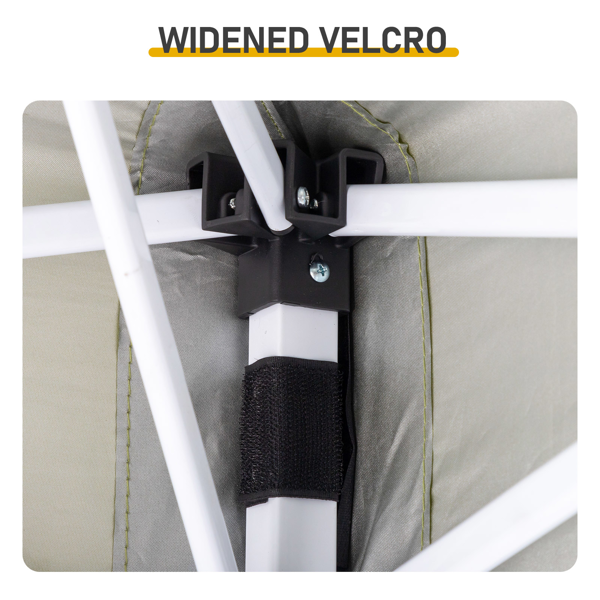 5X5FT 草绿色 带1片半围 折叠棚 210D牛津布 白色喷塑钢管 围布带4个网格收纳袋 配拎包-10