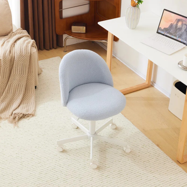 椅子 糖果转椅 泰迪绒 带轮子 浅蓝-9