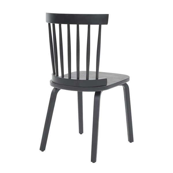 温莎餐椅两把装，木质农舍风格纺锤形椅背，加宽座椅，中世纪现代法式乡村风格，适用于客厅、餐厅，黑色-6