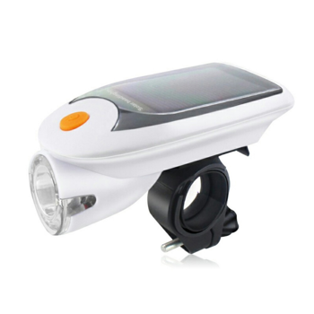 太阳能自行车灯 白色 USB充电 30度旋转