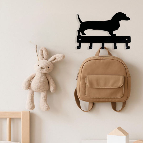 CIFbuy™ 腊肠犬造型钥匙架 双尺寸铁艺壁挂装饰（TikTok、temu下自提）-3