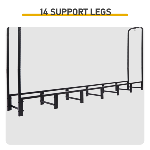 95*13*47in 长方形带防雨罩 黑色 柴火架 铁艺-2