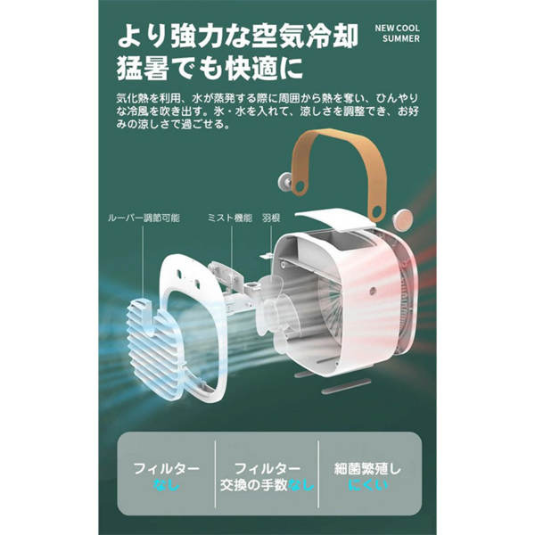 小风扇 白色 桌面加湿冷风机-9