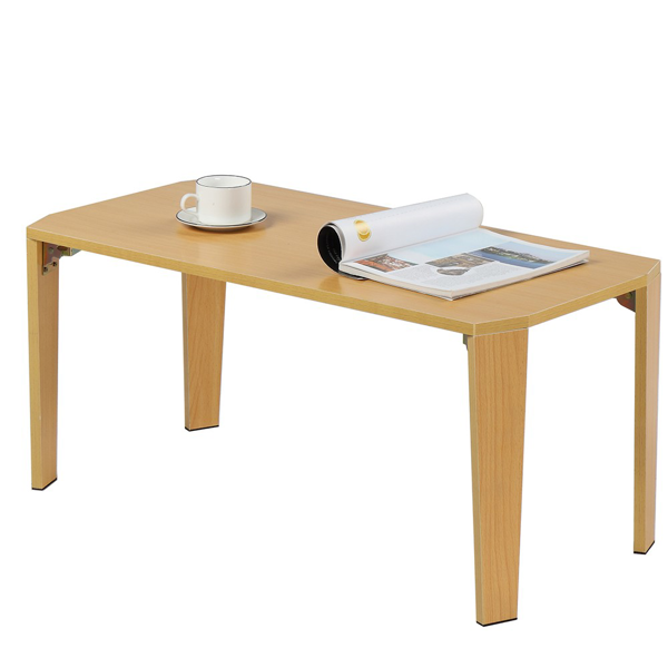 桌子 直角折叠桌 80cm 木色 四个锁 131364-1