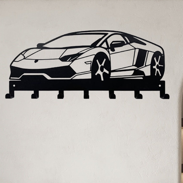 CIFbuy™ 七钩黑色金属钥匙架 壁挂式门厅前门收纳装饰（TikTok、temu下自提）-7