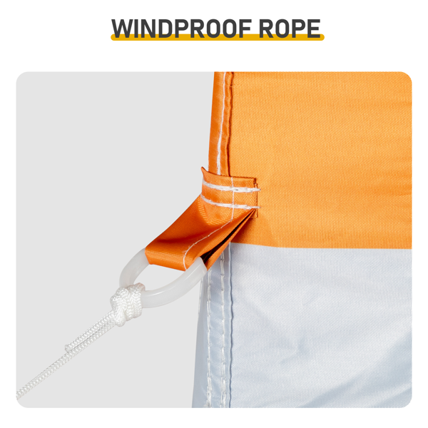 5X5FT 橙白条纹 4围(2围2门)  折叠棚 顶布/围布橙白条纹涂银 210D牛津布 白色喷塑钢管 带2个网格收纳袋 配拎包-7