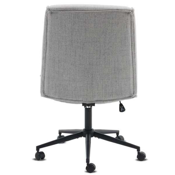 椅子 盘腿椅 棉麻 带轮子 灰色-5