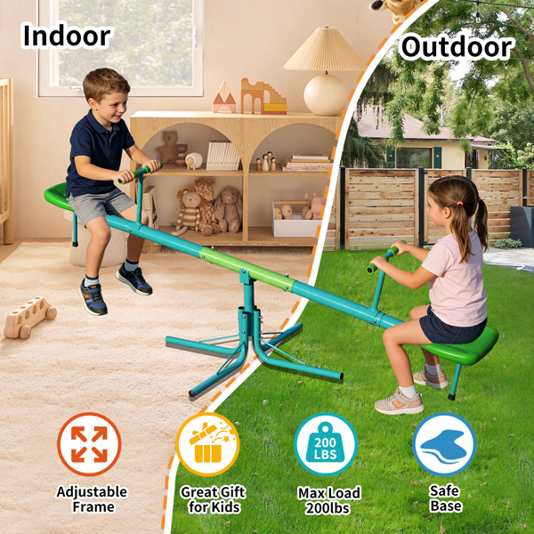 跷跷板，360度旋转幼儿坐和旋转跷跷板蹒跚，儿童户外游戏设备的后院操场-4