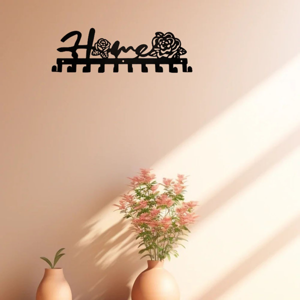 CIFbuy™ 房屋玫瑰钥匙挂架 金属壁挂式多功能收纳架（TikTok、temu下自提）-4