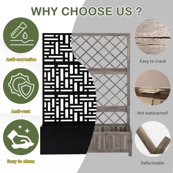 【同款编码：96402386】91.5*38*180CM 3层网格拆装式铁花架种植筐 黑色 铁种植-8