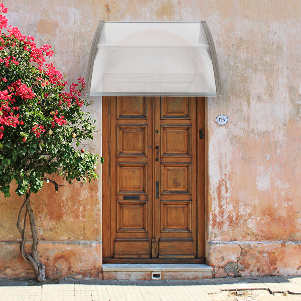 40*32in 透明板灰色支架 雨篷 塑料支架 阳光板 前后铝条-21