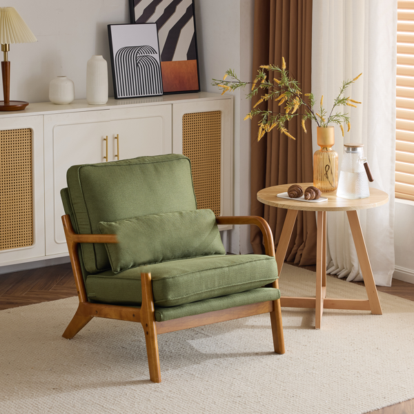 橡木扶手 单人休闲椅  室内休闲椅 橡木 软包 墨绿色 室内休闲椅 1pcs-18
