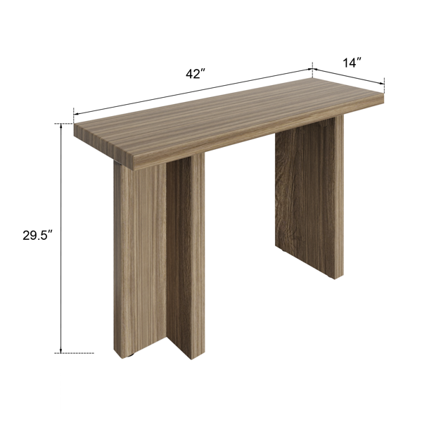 橡木色 T字腿 MDF 贴3D纸 106.5x35.5x75cm 玄关桌 50mm空心板-6