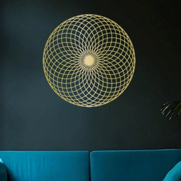 Round Iron Spiral Geometric Wall Art,Luxury Metal 3D Wall Decor,Modern Minimalist Living Room Accent (TikTok, Temu: Self-pickup available)-5