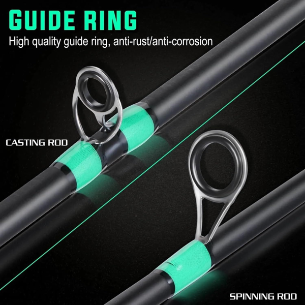 180厘米/70.86英寸 4节玻璃纤维旋转亮片路亚竿 M色鱼竿鲤鱼钓具配件-4