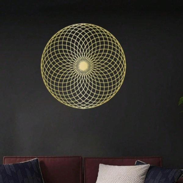 Round Iron Spiral Geometric Wall Art,Luxury Metal 3D Wall Decor,Modern Minimalist Living Room Accent (TikTok, Temu: Self-pickup available)-4