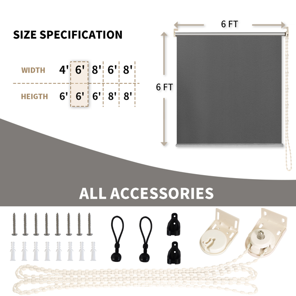 8'X8' 浅灰色HDPE拼接卷帘-3