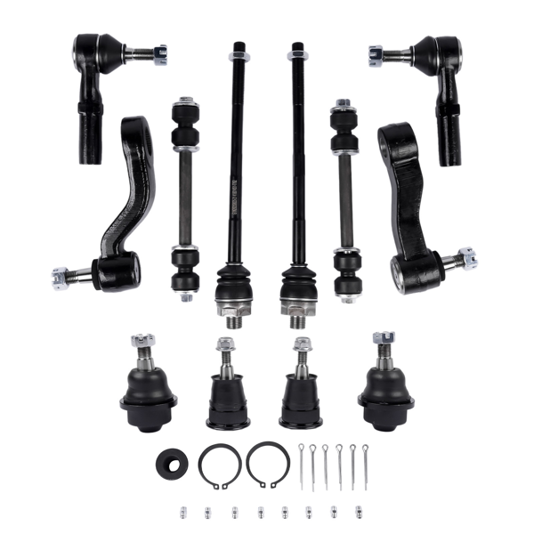 球头拉杆稳定杆套装 12Pcs Front Ball Joints Tie Rods Sway Bars Kit Fit for Chevy Silverado GMC Sierra 1500HD 2500 2500HD 3500 3500HD 2001-2010 K80631 K6654 K6535 ES3488 ES3609-4