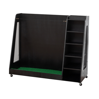 木质高尔夫球包存储架，黑色