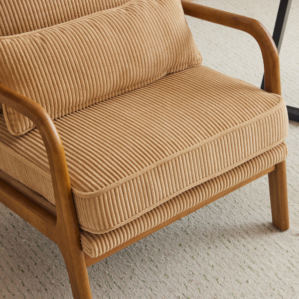 1pcs款 矮扶手椅 65*80*78cm 条绒 卡其色 室内休闲椅-24