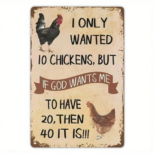 CIFbuy8x12 英寸 ( 20.3x30.5cm )复古风乡村风铝合金标牌FarmhouseChicken（TikTok、temu下自提）-7