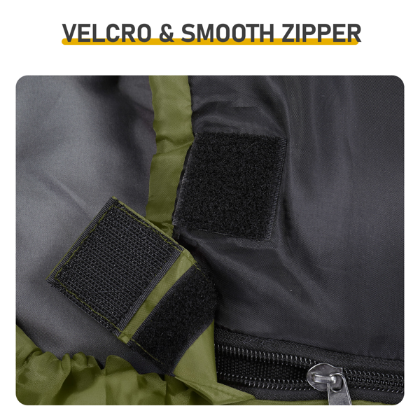 绿底黑色箭头 睡袋 涤丝布防水面布 涤丝布透气灰里布 中空棉 190*75cm 信封款 950g 带收纳袋  温度范围5-20℃-6