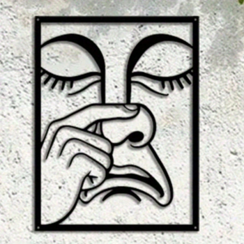 CIFbuy™ 铁艺搞怪抠鼻表情装饰画，趣味风墙面挂饰，潮流个性家居软装（在 TikTok、temu 下可自提）