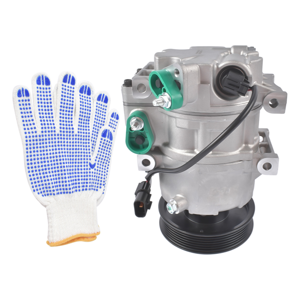 汽车空调压缩机 A/C Compressor with Clutch Fits for Hyundai Genesis 3.8 Sedan 4-Door 2009-2014 V6 3.8L 6-Groove Pulley 977013M001 977013M000-5