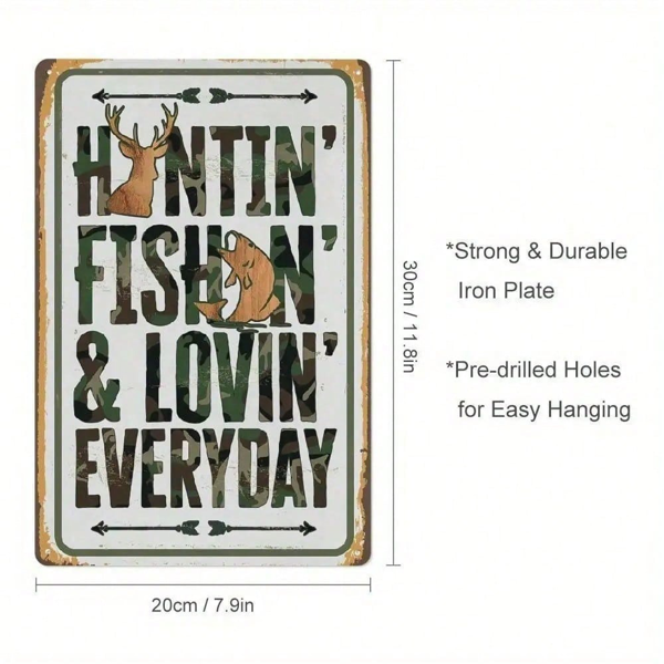 CIFbuy8x12 英寸 ( 20.3x30.5cm )复古风乡村风铝合金标牌Fishing（TikTok、temu下自提）-3