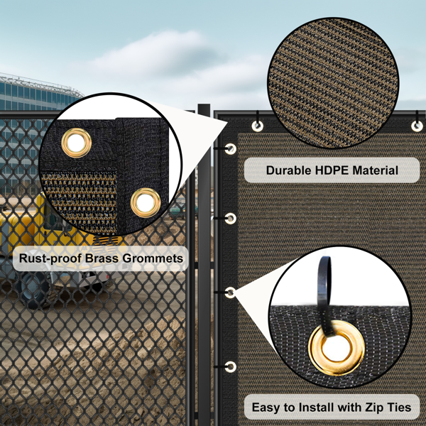 5'X25' 棕色HDPE围栏-6